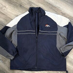 Broncos vintage Dunbrooke Navy and Gray lightweight Jacket xl